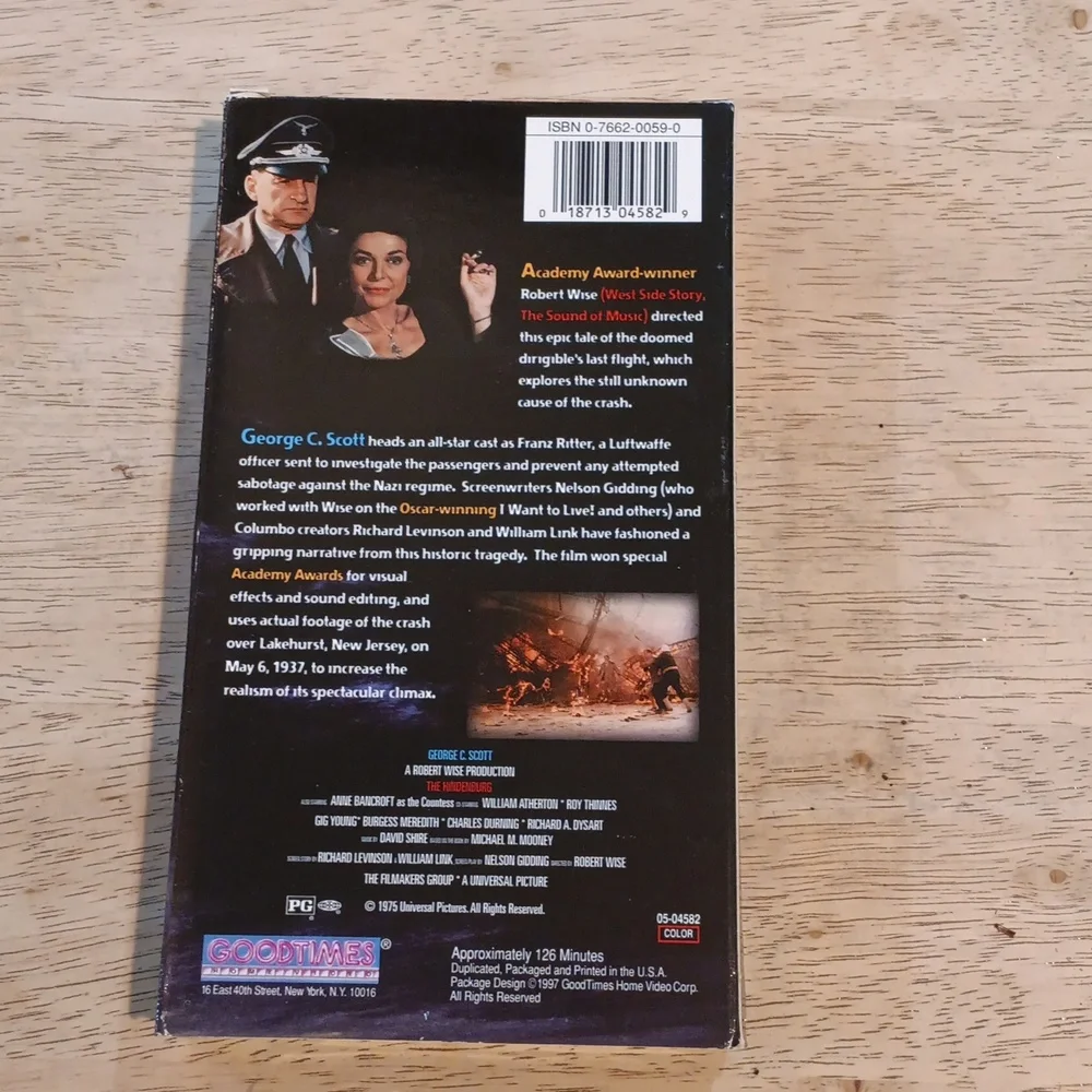 The Hindenburg Movie VHS